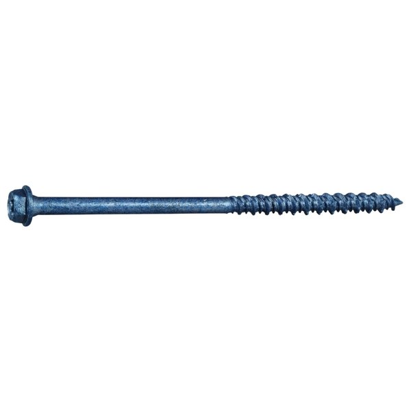 Torquemaster Masonry Screw, 3/16" Dia., Hex, 3 3/4 in L, Steel Blue Ruspert, 100 PK 54264